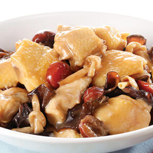 Steamed Chicken with Dried Lily Bud, Cloud Ear Fungus, Red Dates and Goji Berries 金針雲耳紅棗枸杞蒸滑雞 (500g) $18